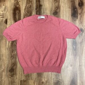 Johnstons of Elgin Women's Cashmere Short Sleeve Sweater Pink 40" Medium